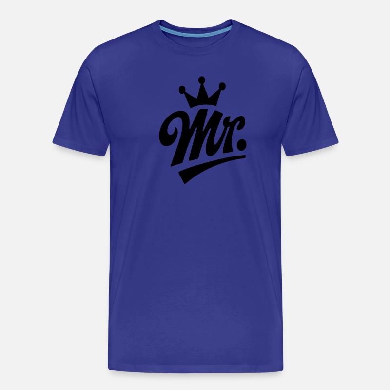 Mr. & Krone, personalisierbar - Männer Premium Bio T-Shirt - Königsblau