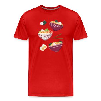 Ramen Nourriture Japonaise Chats Design - T-shirt bio Premium Homme - rouge - Devant - Damien (186cm)