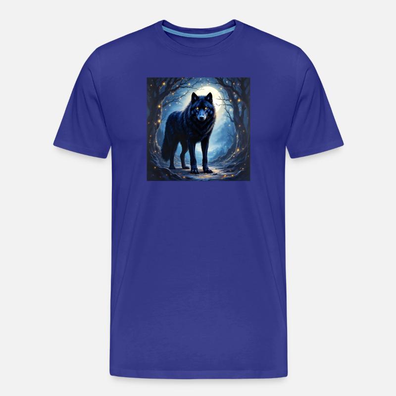 Krafttier Dunkler Wolf - Männer Premium Bio T-Shirt - Königsblau
