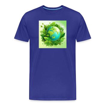 Green Planet - Men's Premium Organic T-Shirt - royal blue - Front - Damien (186cm)