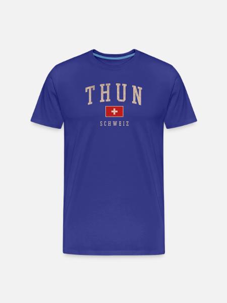 Thun Schweiz Vintage Logo - Männer Premium Bio T-Shirt - Königsblau
