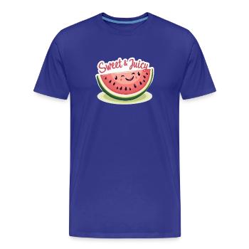 Vibrations de fruits sucrés et juteux - T-shirt bio Premium Homme - bleu roi - Devant - Damien (186cm)