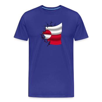 Bandera de Groenlandia - Grönland - Flagge zerbrochen - Männer Premium Bio T-Shirt - Königsblau - Vorne - Damien (186cm)