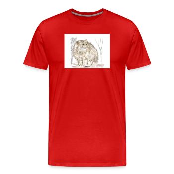 Manul-Wildkatze - Männer Premium Bio T-Shirt - Rot - Vorne - Damien (186cm)