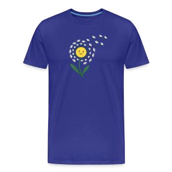 Smiling sun with rays of flowers - Men's Premium Organic T-Shirt - royal blue - Front - Damien (186cm)