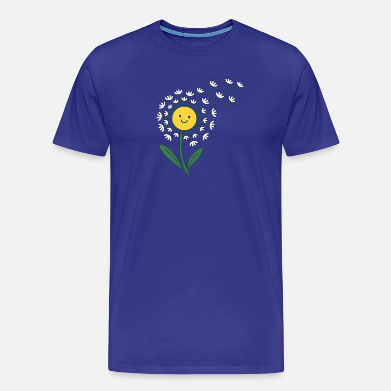 Lächelnde Sonne mit Blütenstrahlen - Männer Premium Bio T-Shirt - Königsblau