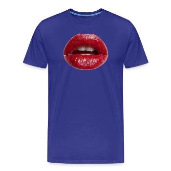 Lippen - Männer Premium Bio T-Shirt - Königsblau - Vorne - Damien (186cm)