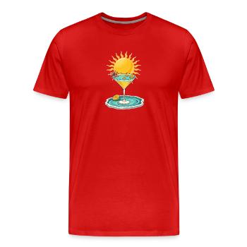 Summer Cocktail Vibes – Tropical Drink with Sun Il - Men's Premium Organic T-Shirt - red - Front - Damien (186cm)
