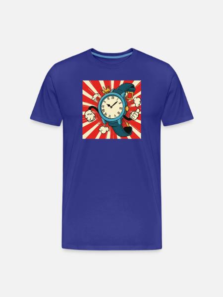 Clock chaos design - Men's Premium Organic T-Shirt - royal blue