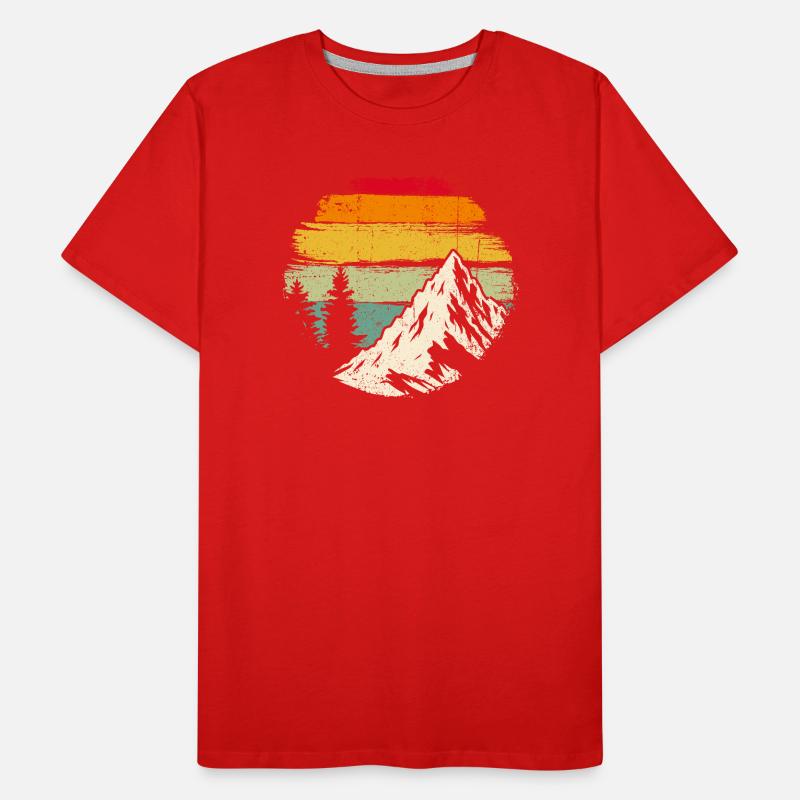 Retro Sunset Ridge Mountain Men's Premium Organic T-Shirt