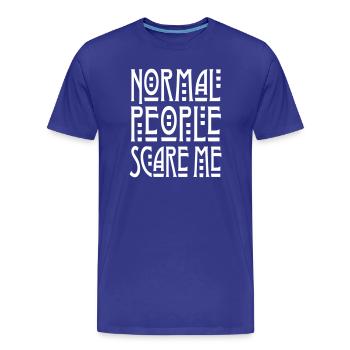 Les gens normaux me font peur - T-shirt bio Premium Homme - bleu roi - Devant - Damien (186cm)