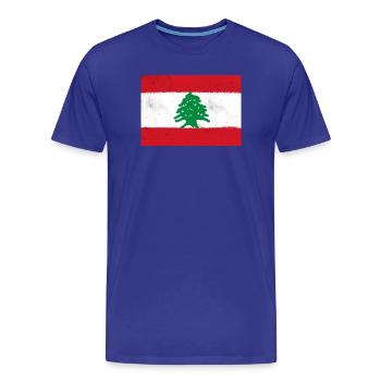 Drapeau du Liban - T-shirt bio Premium Homme - bleu roi - Devant - Damien (186cm)