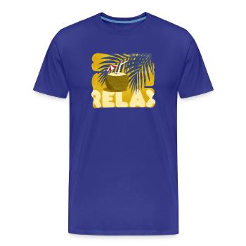 Entspannte, sommerliche, komische Cocktail-Atmosphäre - Männer Premium Bio T-Shirt - Königsblau - Vorne - Damien (186cm)