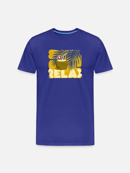 Relaxed, summer, comical, cocktail atmosphere - Men's Premium Organic T-Shirt - royal blue
