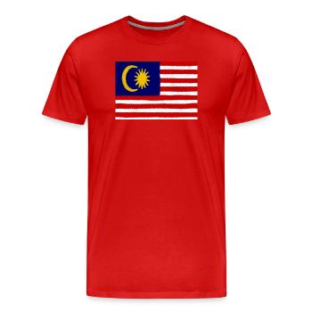Flag of Malaysia - Men's Premium Organic T-Shirt - red - Front - Damien (186cm)