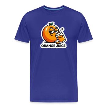 « Jus d’orange » Boisson aux agrumes de dessin animé amusant - T-shirt bio Premium Homme - bleu roi - Devant - Damien (186cm)