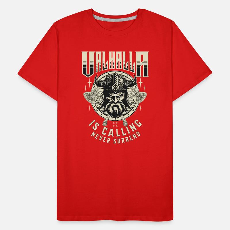 Walhalla roept Mannen premium biologisch T-shirt