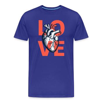 Echtes Herz, wahre Liebe - Männer Premium Bio T-Shirt - Königsblau - Vorne - Damien (186cm)