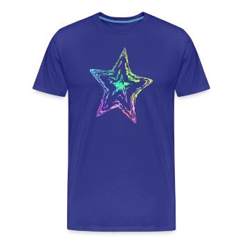colorful star abstract rainbow gradient - Men's Premium Organic T-Shirt - royal blue - Front - Damien (186cm)
