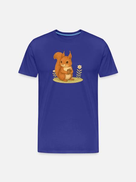 Nordic Forest - Squirrel - Men's Premium Organic T-Shirt - royal blue