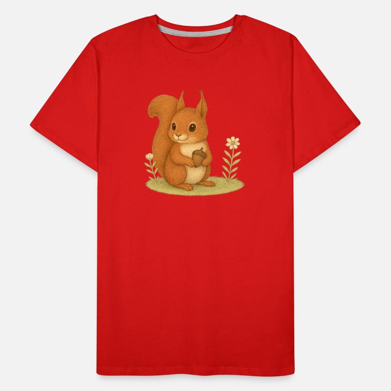 Nordischer Wald - Eichhörnchen Männer Premium Bio T-Shirt