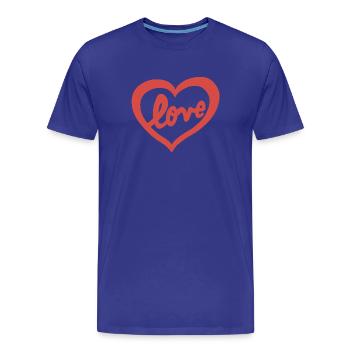 Heart in love - Men's Premium Organic T-Shirt - royal blue - Front - Damien (186cm)