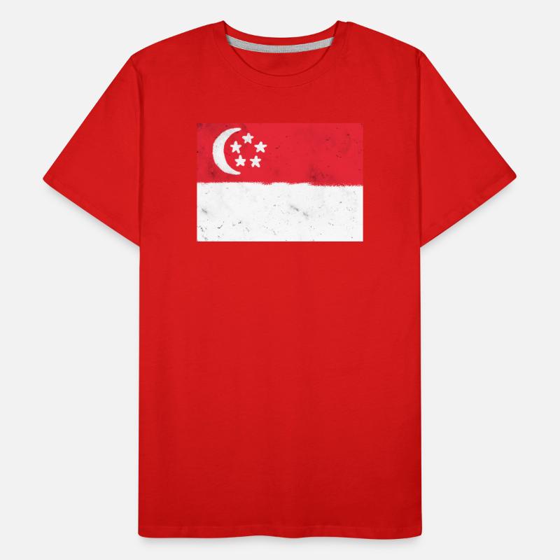 Drapeau de Singapour T-shirt bio Premium Homme