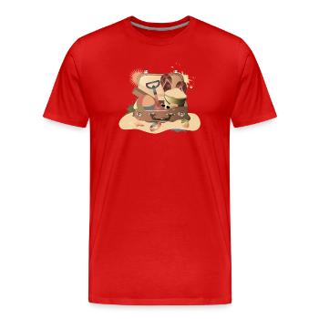 Vintage suitcase for the beach holiday – summery - Men's Premium Organic T-Shirt - red - Front - Damien (186cm)