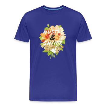 Hustle & Shine - Männer Premium Bio T-Shirt - Königsblau - Vorne - Damien (186cm)