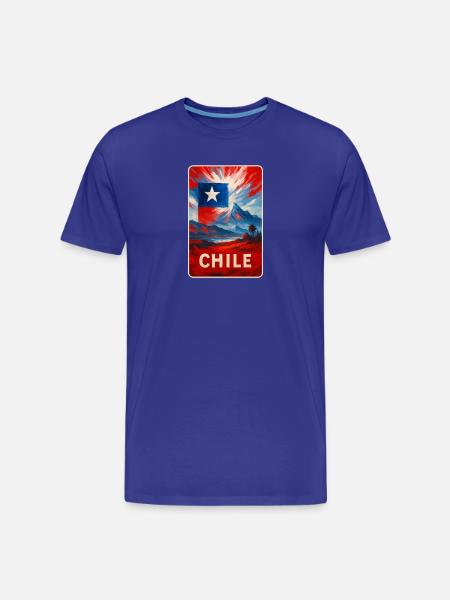 Chile Travel Art - Men's Premium Organic T-Shirt - royal blue