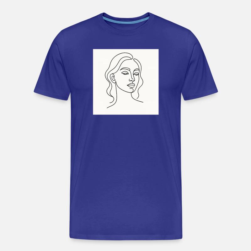 Die gezeichnete Lady - Männer Premium Bio T-Shirt - Königsblau