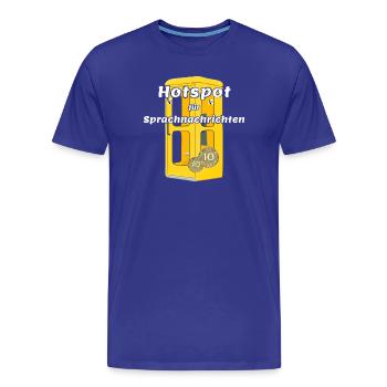 Hotspot for voice messages, yellow phone booth - Men's Premium Organic T-Shirt - royal blue - Front - Damien (186cm)