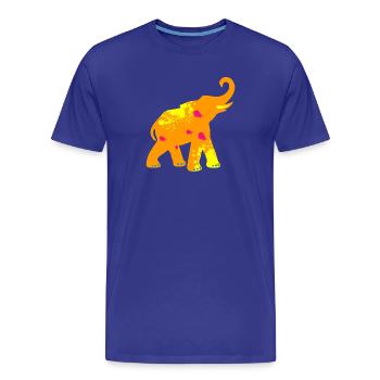 Elefant Yoga Kleckse Sprenkel Yoga Indien Holi om - Männer Premium Bio T-Shirt - Königsblau - Vorne - Damien (186cm)