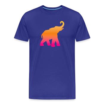 Cours d’éléphant Yoga Inde colorée Méditation - T-shirt bio Premium Homme - bleu roi - Devant - Damien (186cm)