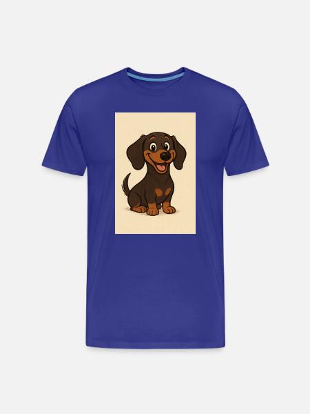 Glücklicher Dackel - Männer Premium Bio T-Shirt - Königsblau