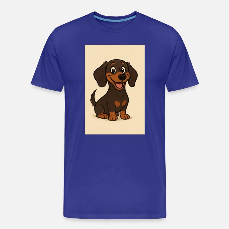 Glücklicher Dackel - Männer Premium Bio T-Shirt - Königsblau
