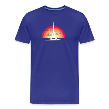 Sunset in Paris - with Eiffel Tower - Men's Premium Organic T-Shirt - royal blue - Front - Damien (186cm)