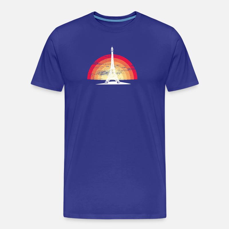 Sunset in Paris - mit Eiffelturm - Männer Premium Bio T-Shirt - Königsblau
