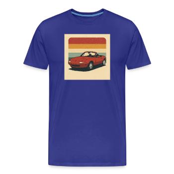 Retro Sportscar Illustration with Vintage Colors - Men's Premium Organic T-Shirt - royal blue - Front - Damien (186cm)