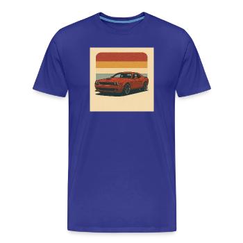 Roter Muscle Car Retro Design - Männer Premium Bio T-Shirt - Königsblau - Vorne - Damien (186cm)