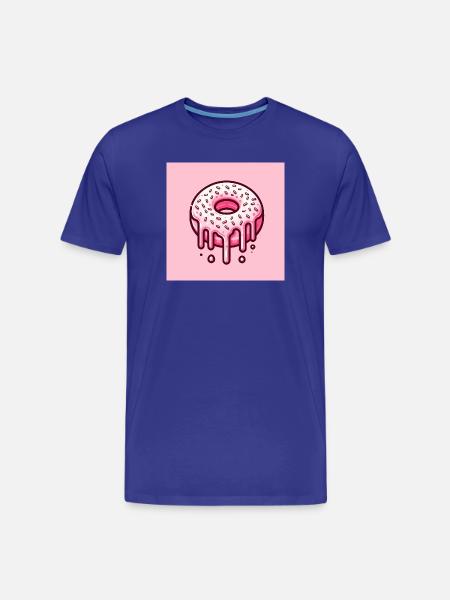 212002147_347707337_Pinker_Donut - Männer Premium Bio T-Shirt - Königsblau