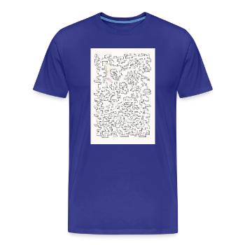 Labyrinthe rétro - T-shirt bio Premium Homme - bleu roi - Devant - Damien (186cm)