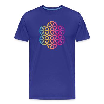 Yoga Fleur de Vie Fleur de Vie Mandala coloré - T-shirt bio Premium Homme - bleu roi - Devant - Damien (186cm)