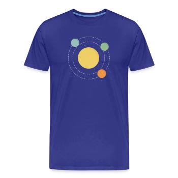 Orbite du Soleil Abstrait Print Design - T-shirt bio Premium Homme - bleu roi - Devant - Damien (186cm)