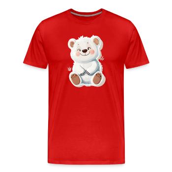 Süßer Bär – Geschenkidee für Wald- & Tierfans - Männer Premium Bio T-Shirt - Rot - Vorne - Damien (186cm)