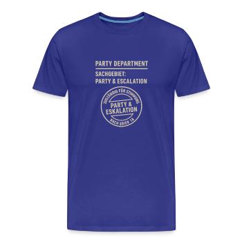 Party & Escalation Screen Printing Design - Men's Premium Organic T-Shirt - royal blue - Front - Damien (186cm)