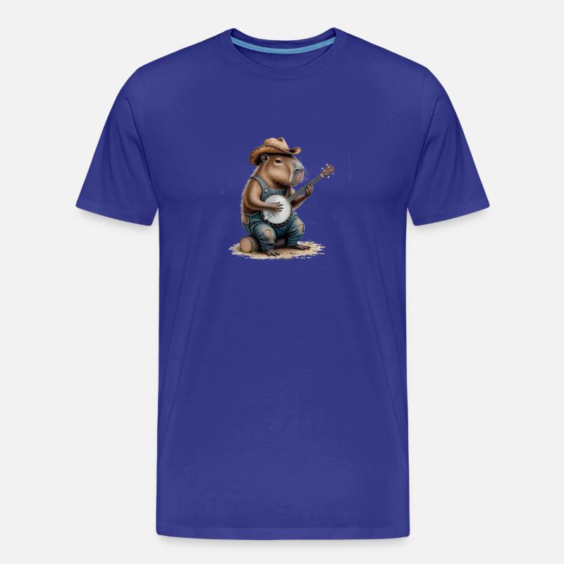 Cooles Capybara spielt Banjo - Männer Premium Bio T-Shirt - Königsblau