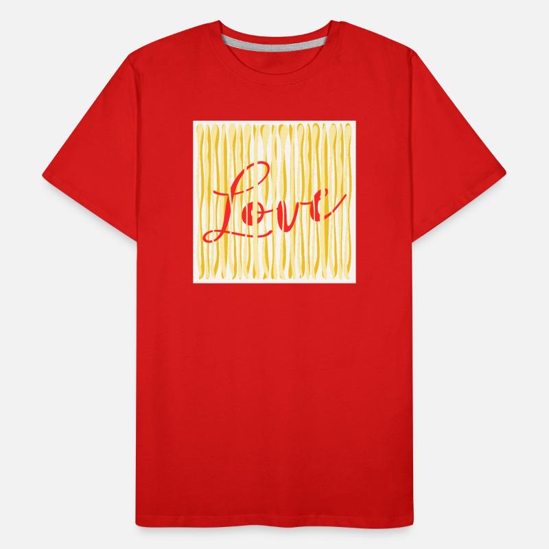 ICH LIEBE DAS KOCHEN VON PASTA-SPAGHETTI Männer Premium Bio T-Shirt