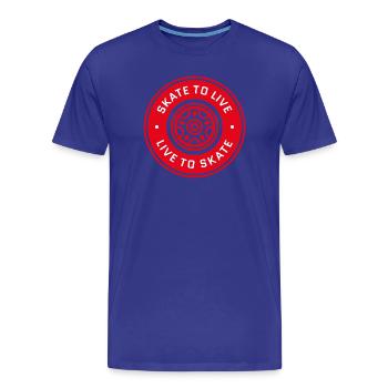 Skate to live - Men's Premium Organic T-Shirt - royal blue - Front - Damien (186cm)