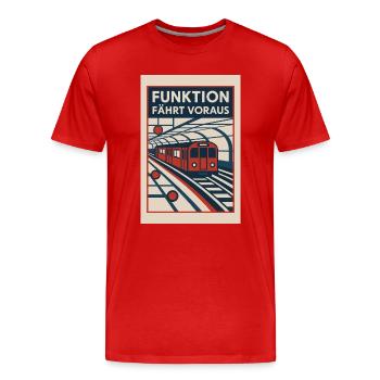 U Bahn Bauhaus 1930er Funktion fährt voraus Retro - Männer Premium Bio T-Shirt - Rot - Vorne - Damien (186cm)